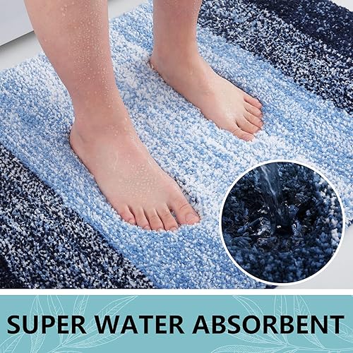 Miniatura 4 de Arotive Alfombras de baño de microfibra y alfombras de inodoro en forma de U, tamaño de alfombra de baño 30 x 20 pulgadas y alfombras de inodoro de