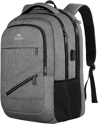 MATEIN - Morral de viaje grande compatible con TSA morral impermeable aprobado para vuelos morral durable escolar para portátil de 17 pulgadas con