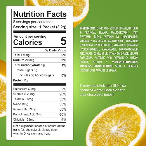 Juicy Mixes PeakH20 - Paquetes de hidratación en polvo de electrolitos  Limón  Paquetes de sabor de agua sin azúcar para recuperación de