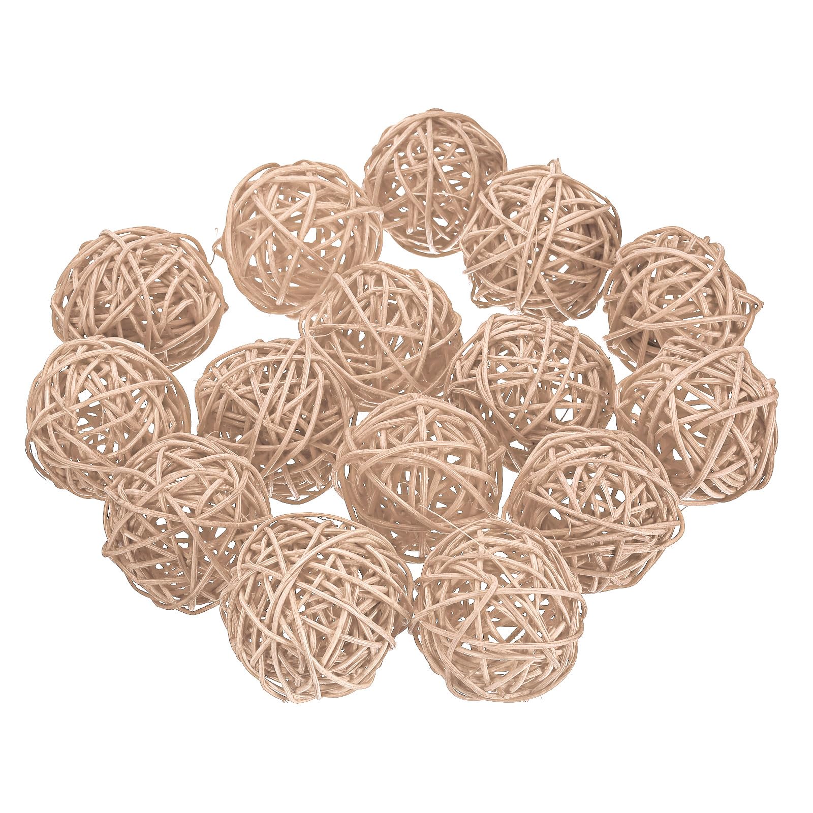 Boules en rotin beige de 5cm pour centre de table et décoration mariage chaleureuse