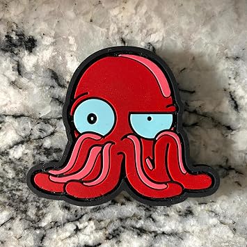 Red Tentacle Alien PVC Morale Patch Funny Sci-Fi Hook and Loop