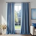HPD Half Price Drapes Signature Velvet Thermal Blackout Curtains for Living Room 96 Inch Long (1 Panel) Rod Pocket Insulated Blackout Curtains for Bedroom Window Curtains, 50W x 96L, Aqua Mist