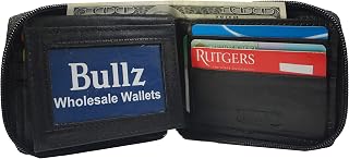 Bullz Zip Around Bifold Credit Card Holder Mens Wallet