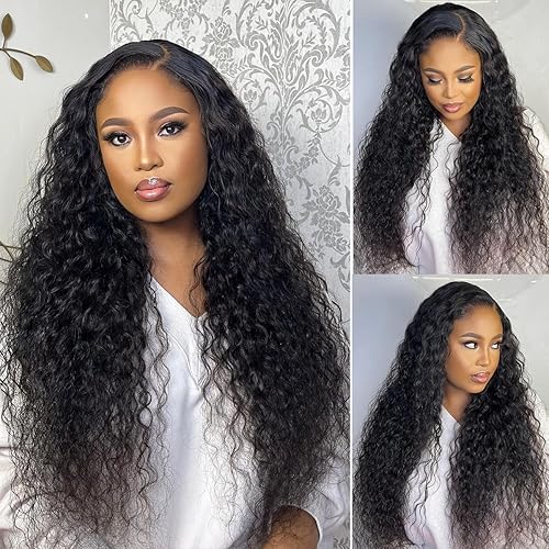 Miniatura 7 de Brennas Pelucas de cabello humano rizado con encaje frontal para mujer, sin pegamento, con ondas profundas, pelucas de cabello humano prearrancado