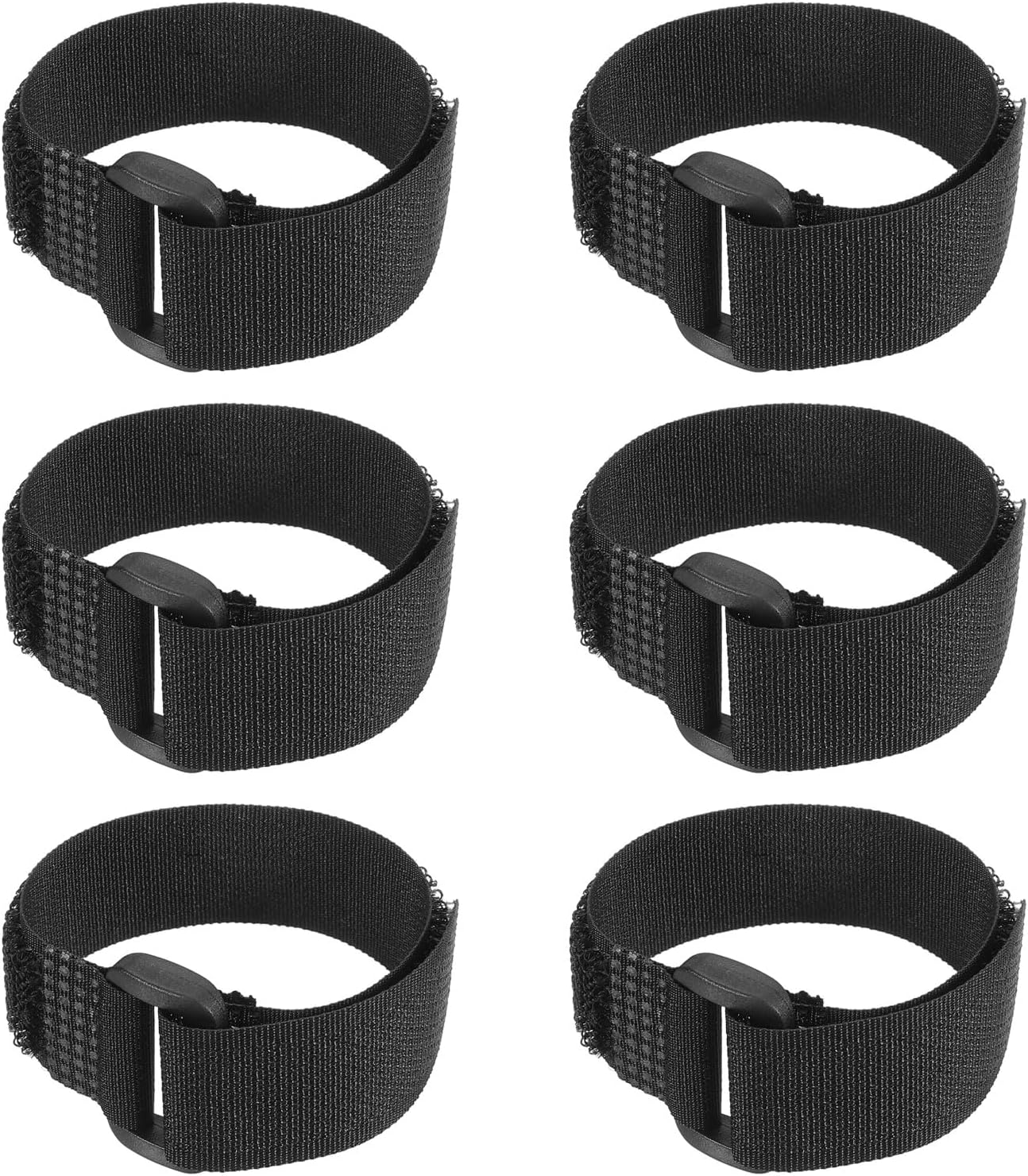 PATIKIL Reusable Cable Ties 10x1inch, 6 Pack Adjustable Hook and Loop Straps Multipurpose Nylon fastening Cord Wrap for Organizer or Storage, Black