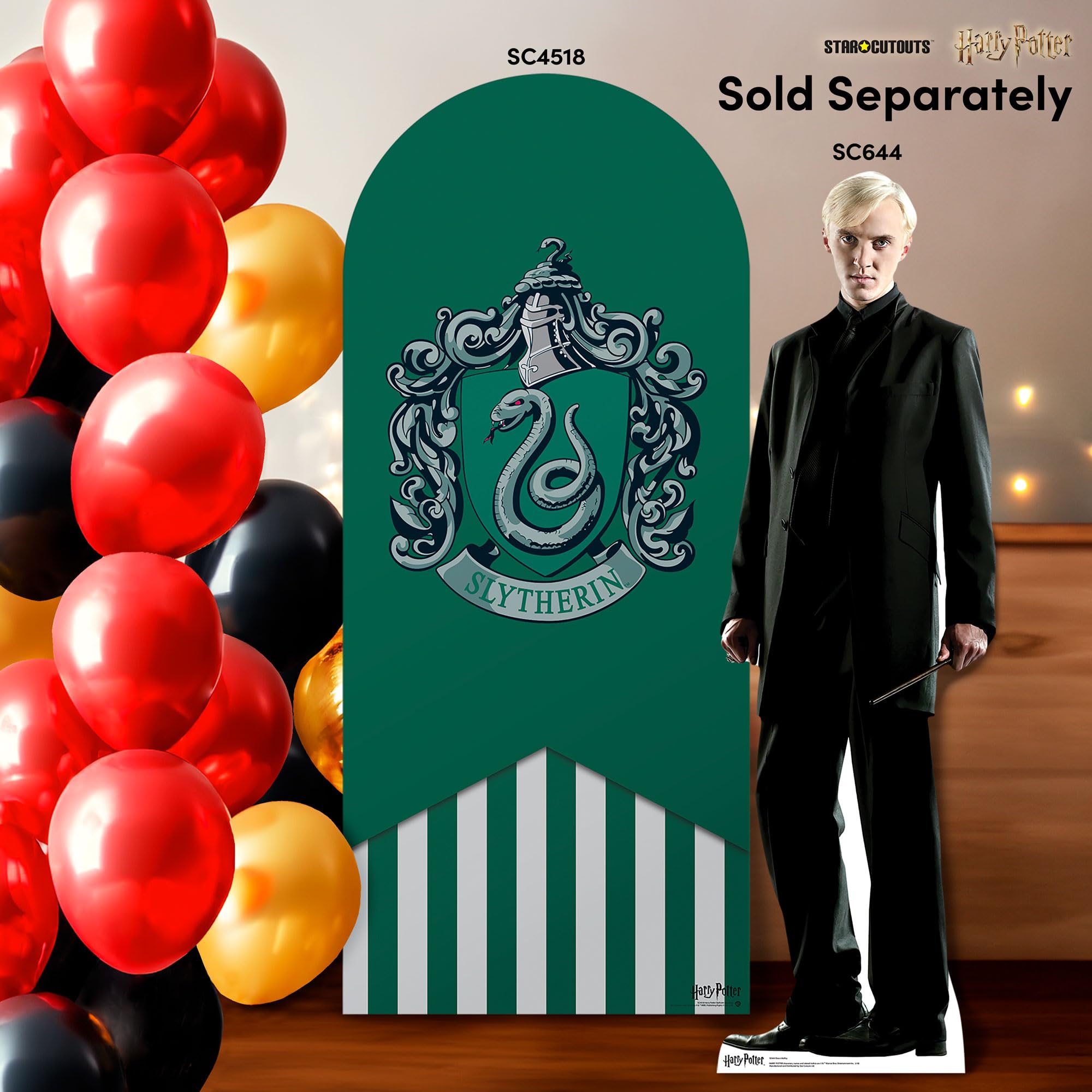 Star Cutouts Cartonato a grandezza naturale di Draco Malfoy (Tom Felton) dal libro ufficiale di Harry Potter, sagoma alta 178 cm