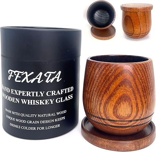 Miniatura 10 de Vasos de whisky de bourbon de madera carbonizada, regalo de bourbon para papá y novio en el día del padre, cumpleaños, Navidad, vidrio antiguo de 11