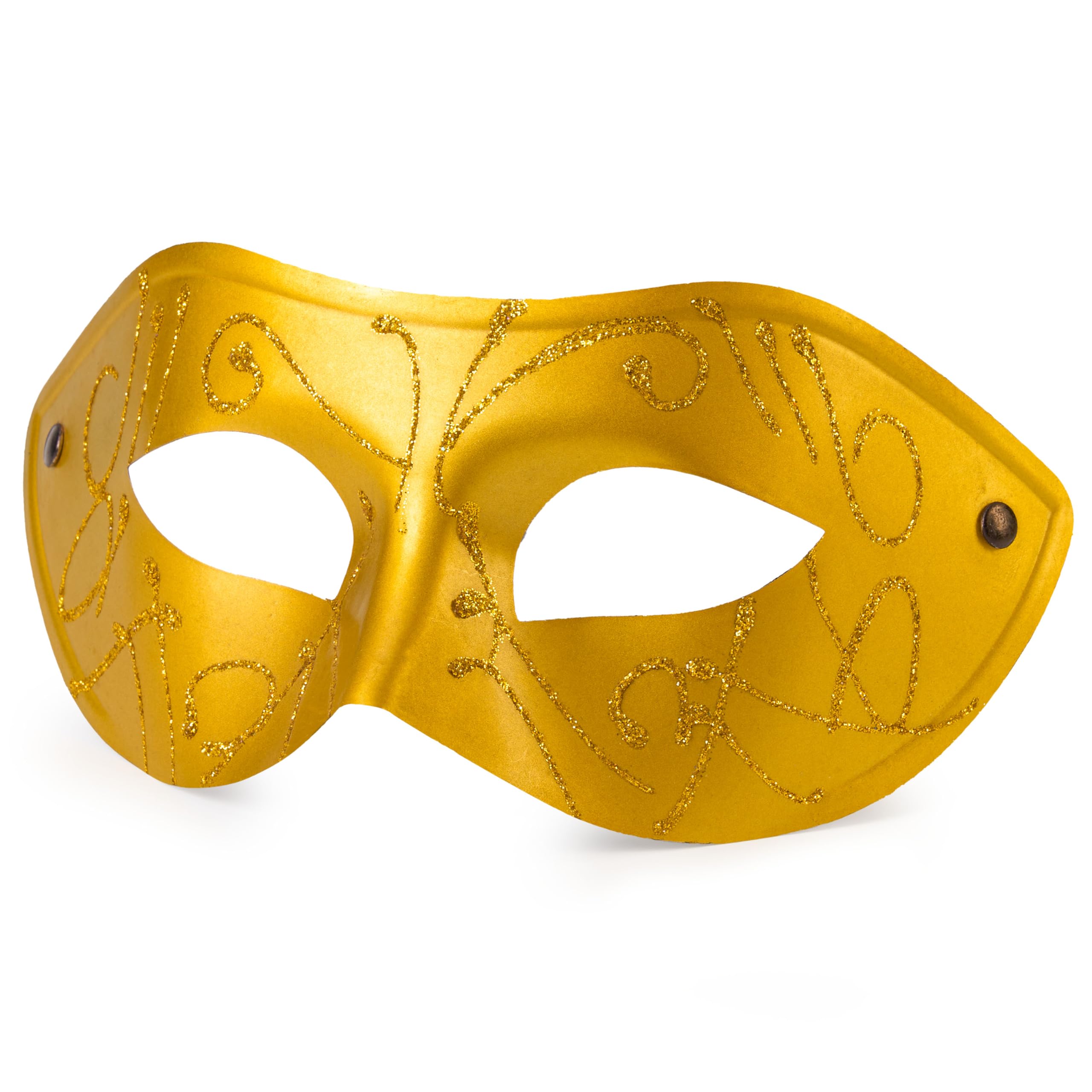 Spooktacular Creations Máscara Veneciana Dorada, Máscara de Mascarada, Máscara Veneciana para Cosplay, Disfraz de Carnaval, Baile de Máscaras, Fiesta de Disfraz de Venecia para Hombre y Mujer