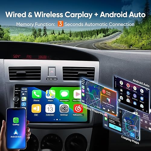 Miniatura 2 de 5G WiFi 8Core compatible con 2010-2013 Mazda 3 sistemas de audio radio estéreo para coche con Carplay y Android AutoAirplayMirroring1080P SWC