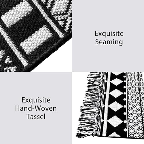 Miniatura 232 de IOHOUZE Alfombra lavable de 4 x 6 pies con parte trasera de goma antideslizante tejida para interiores y exteriores, alfombra para entrada