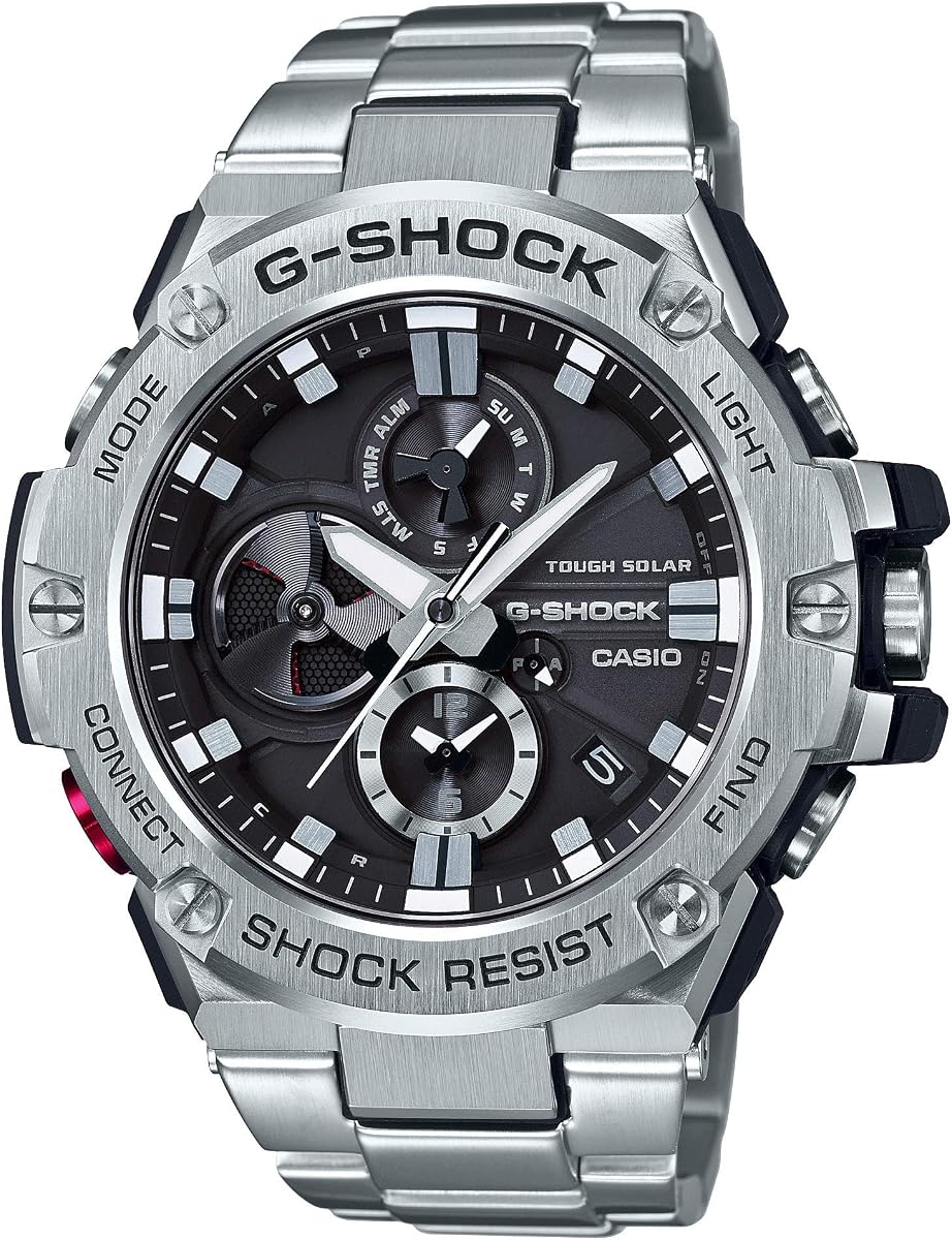Reloj plateado de cuarzo con pantalla analógica GST-B100D-1ACR G-Shock para hombre