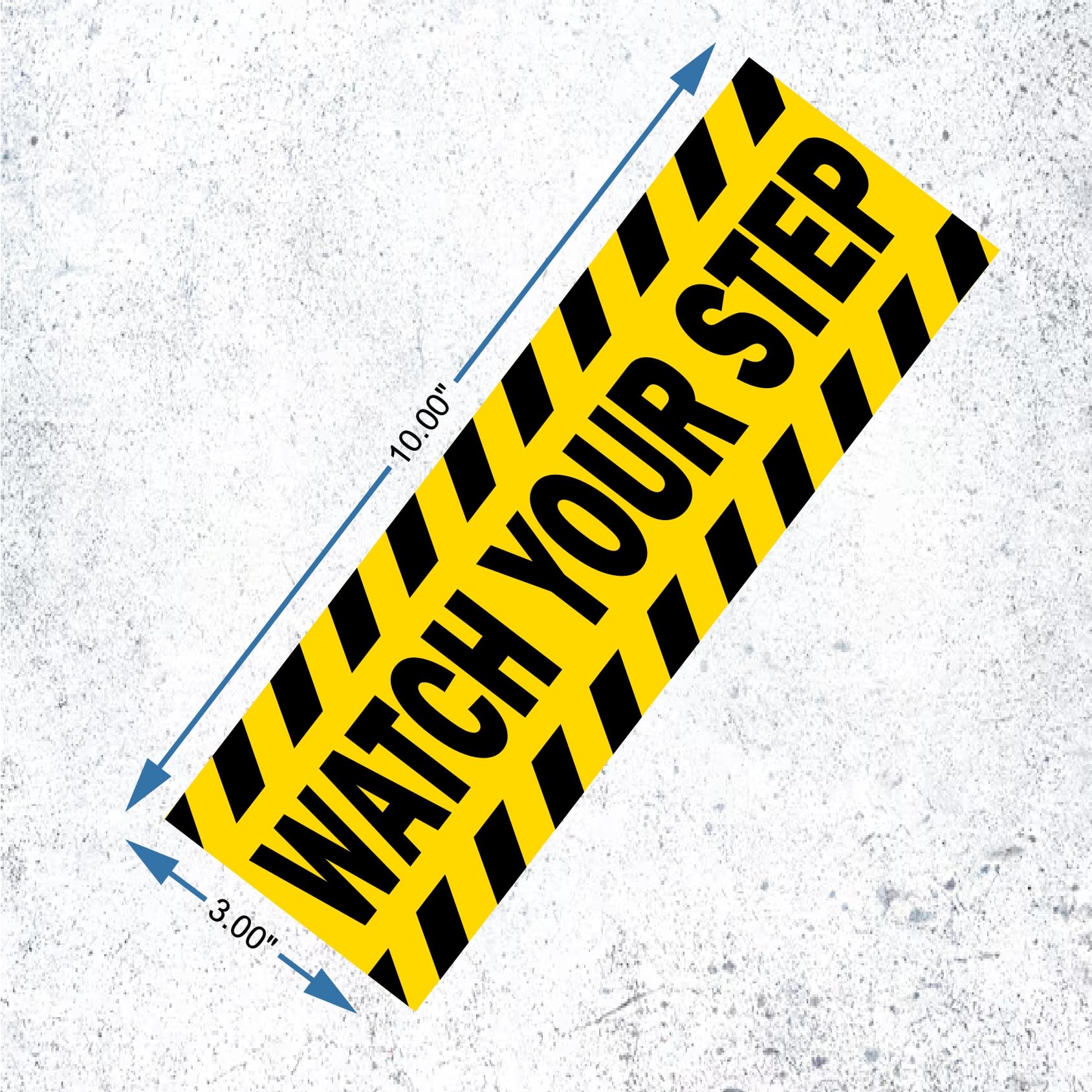 GENERIC 2 PC Watch Your Step Vinyl Stickers - 10 x 3 Caution Stickers Decal Watch your step sign - Caution sign