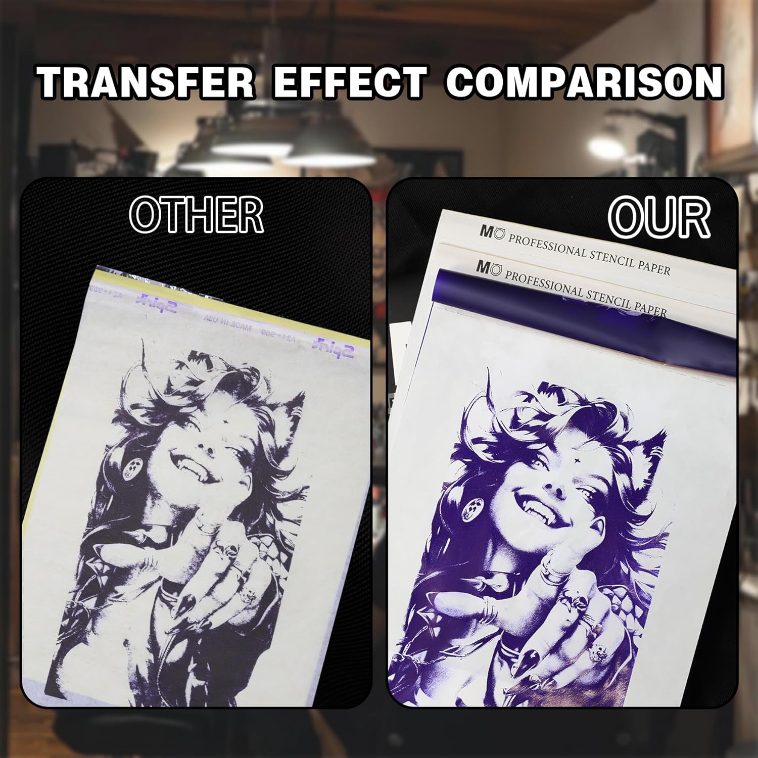 MO MOLONG Premium Tattoo Transfer Paper 100 Sheets Tattoo Stencil Paper for Professional Easy to Use 4 Layers A4 Size Stencil Paper for Tattooing