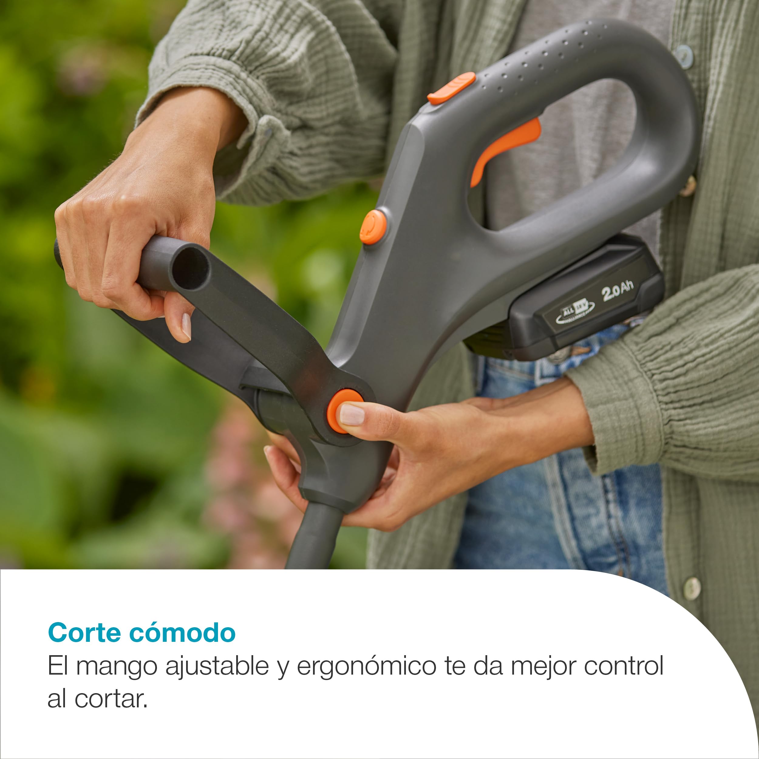 Gardena Cortabordes de batería EasyTrim 25/18V P4A Solo: Ligero, Corte de Bordes, Telescópico, Ergonómico, Sin Cable (14704-55)