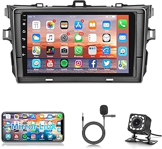 Android Car Stereo for Toyota Corolla 2009 2010 2011 2012 2013 with GPS Navigation, Rimoody 9 Inch Touch Screen Car Radio with Bluetooth FM Radio WiFi Mirror Link + Backup Camera