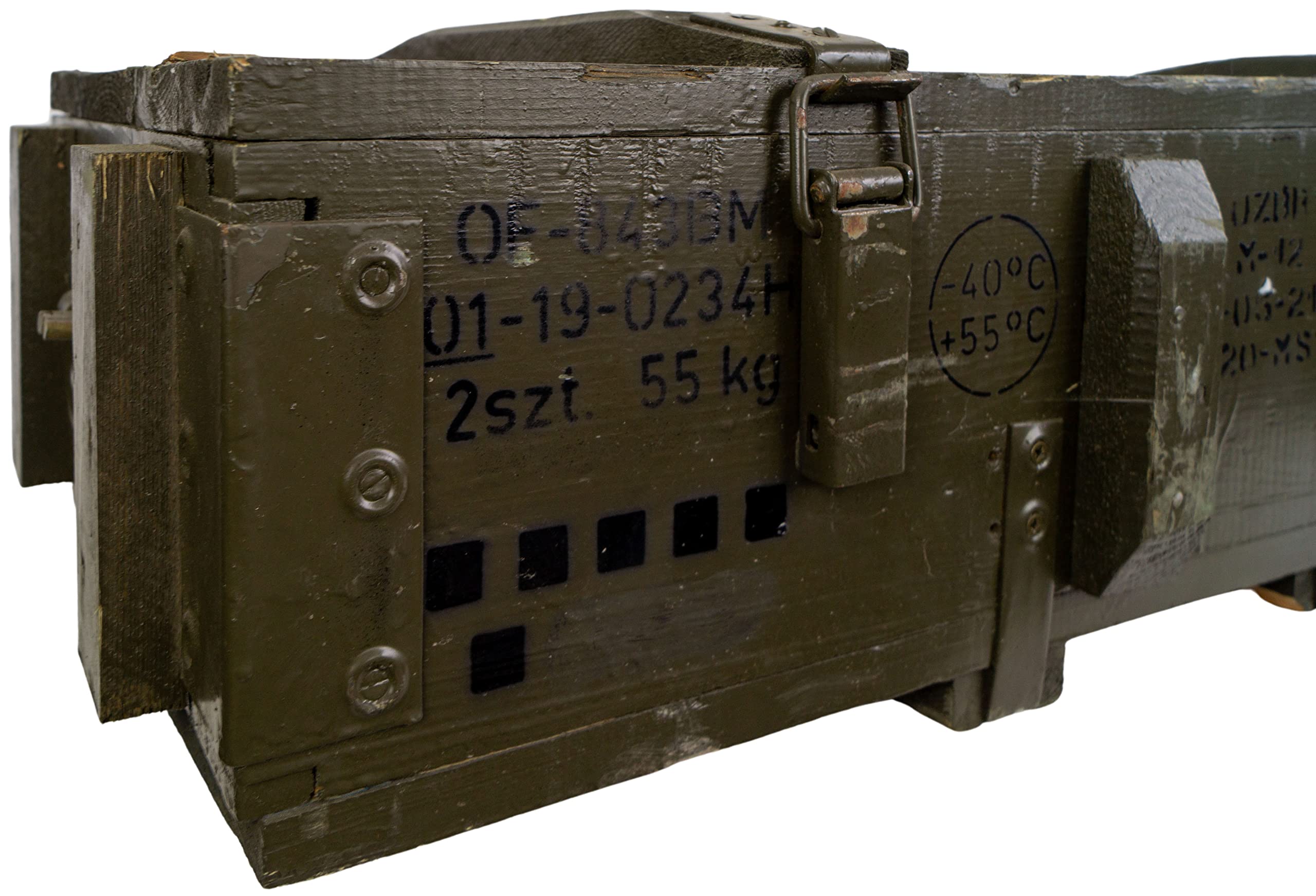 Kistenkolli Altes Land Frachtkiste Werkzeugkiste Transportkiste 155mm 107x30x29cm Aufbewahrung Militärkiste Munitionsbox Holzkiste Holzbox Weinkiste Apfelkiste Shabby Vintage