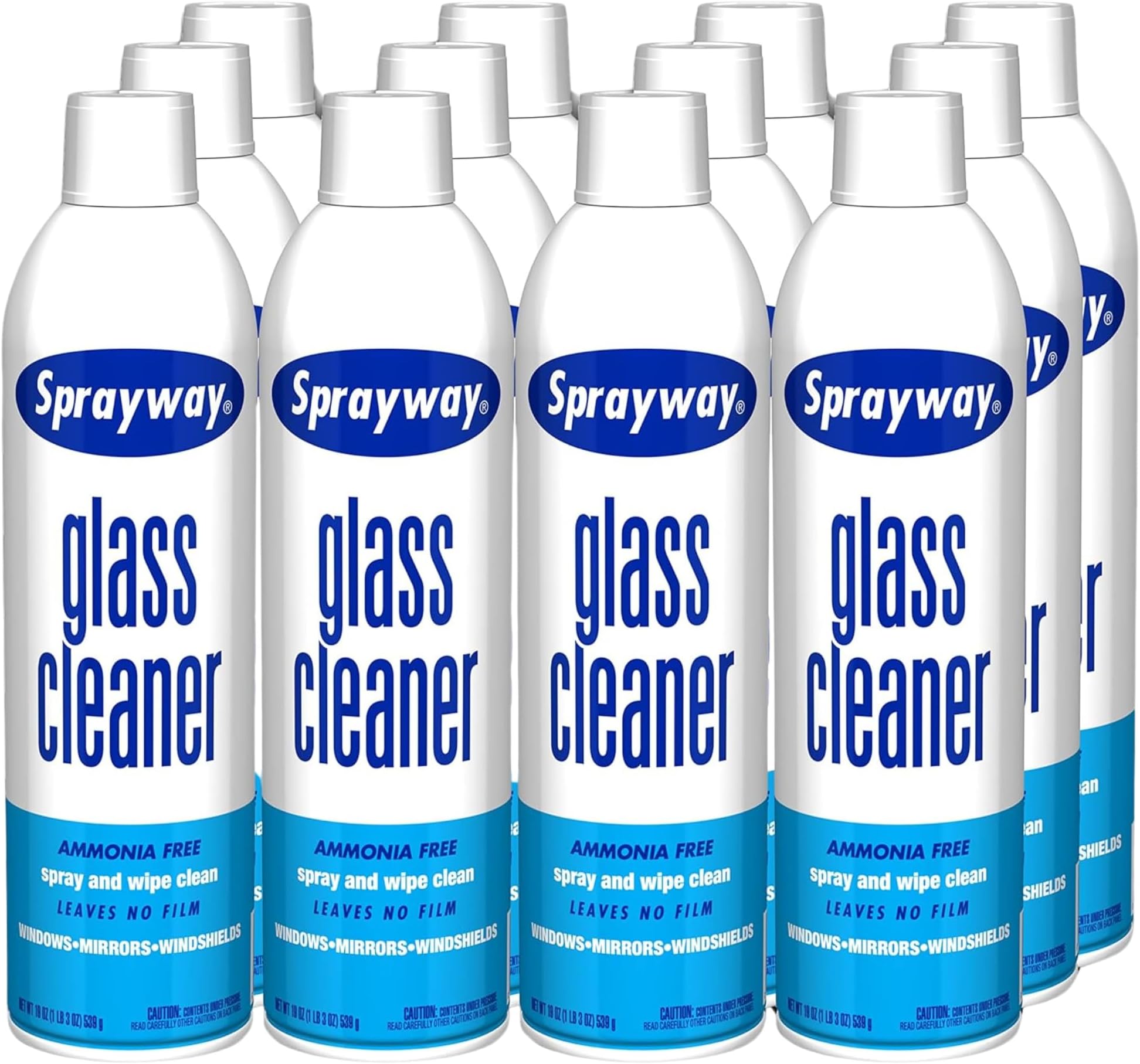 Glass Cleaner with Foaming Spray for a Streak-Free Shine for Home and Automotive Use, 19 oz., Pack of 12