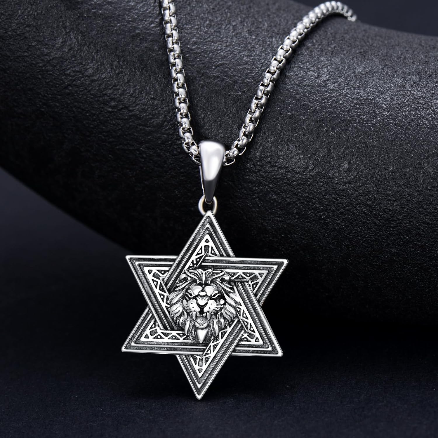 Star of David Necklace for Men Women 925 Sterling Silver Cross with Crown Necklace/Jesus Fish/Celtic Knot/Chai Pendant Necklace Jewish Jewelry for Christmas Birthday - Image 3