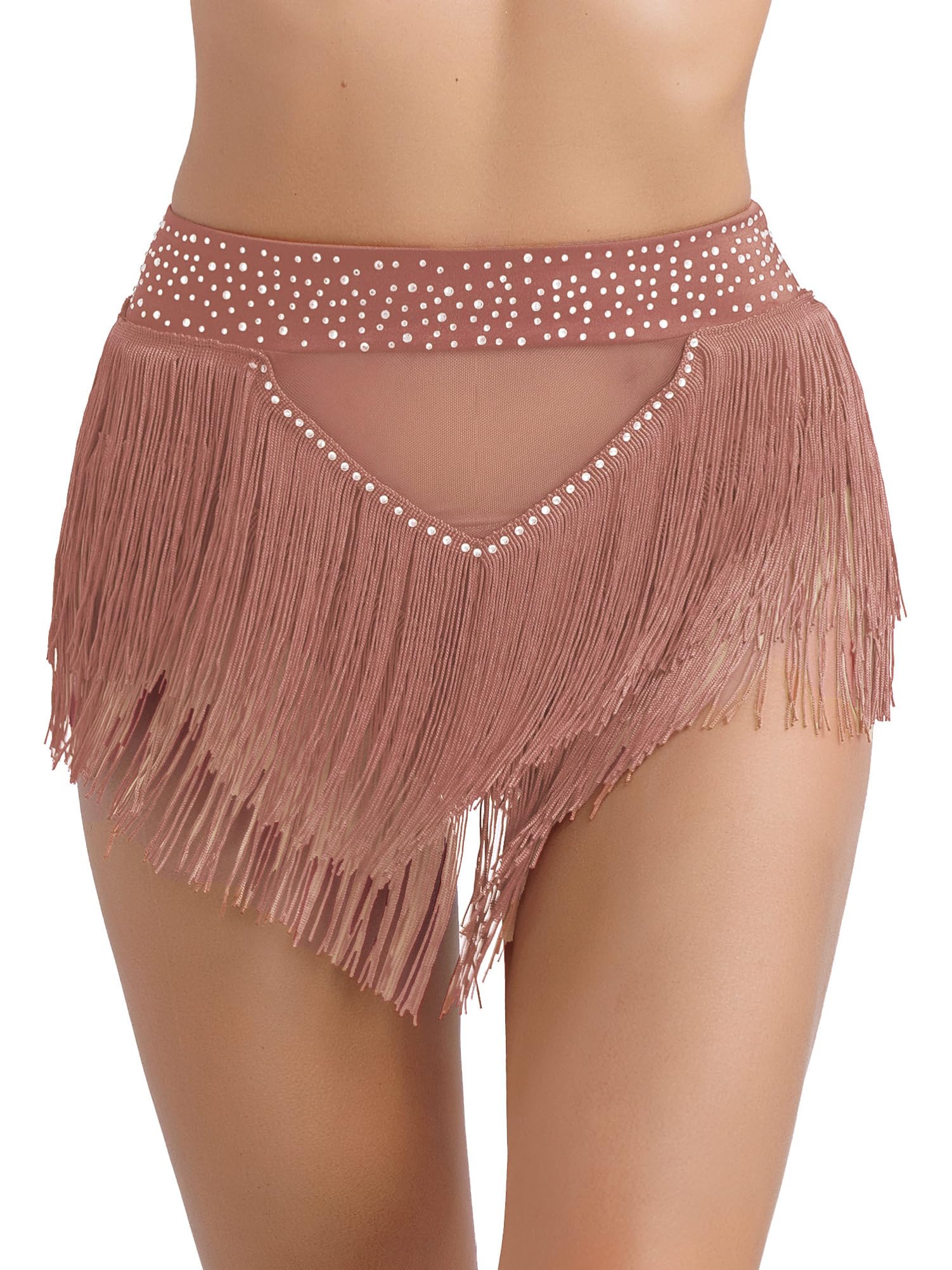CHICTRY 2 Pezzi Donna Abito da Pattinaggio Artistico Strass Tuta da Ginnastica Monospalla Crop Top con Gonna di Danza Classica Vestito da Ballo Lirico
