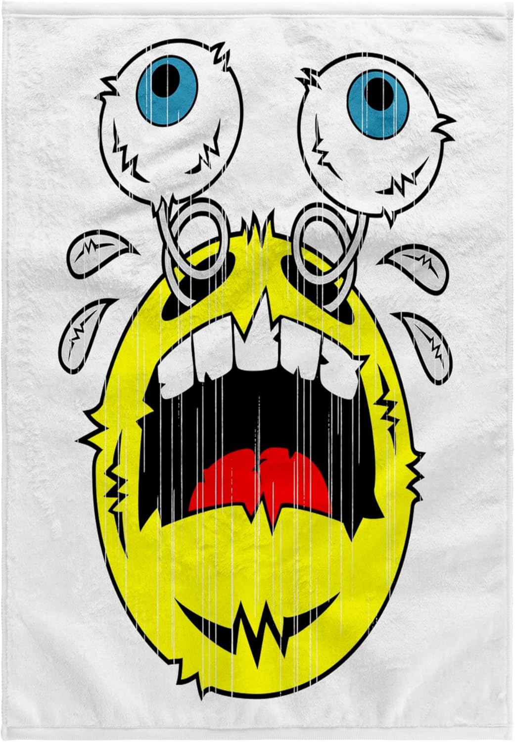 3dRose Freaking Emoticon Crying with Eyes Popped Out, Distressed Graphics 22x30 Bath Hand Pool Towel