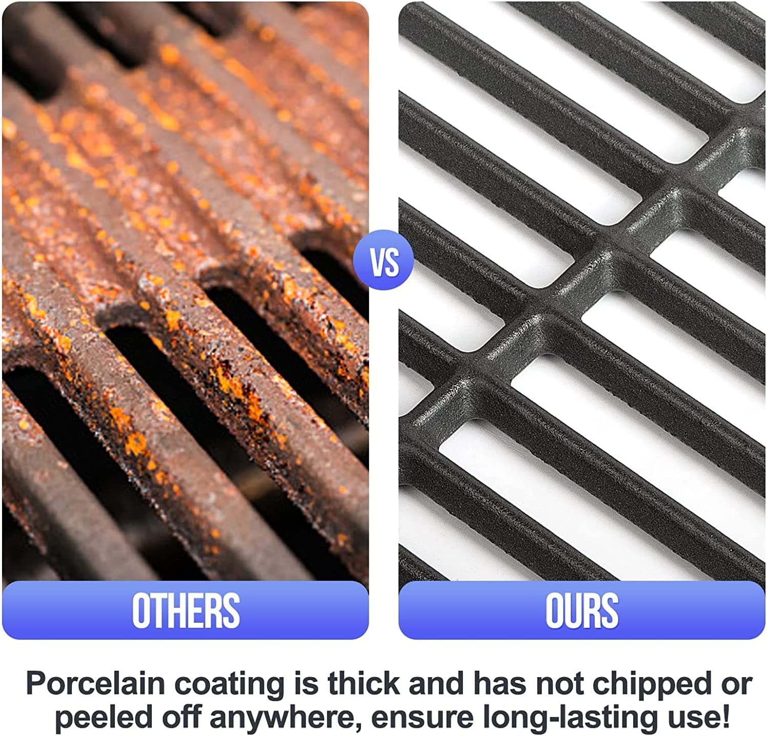 Cooking Grates Replacement for Nexgrill 720-0896B 720-0896E/720-0898 720-0896X Gas Grills, Grill Grids for Homedepot Nexgrill 720-0896& 720-0896C 720-0896CP 720-0898A Cast Iron Grill Grate, 17In 3Pack