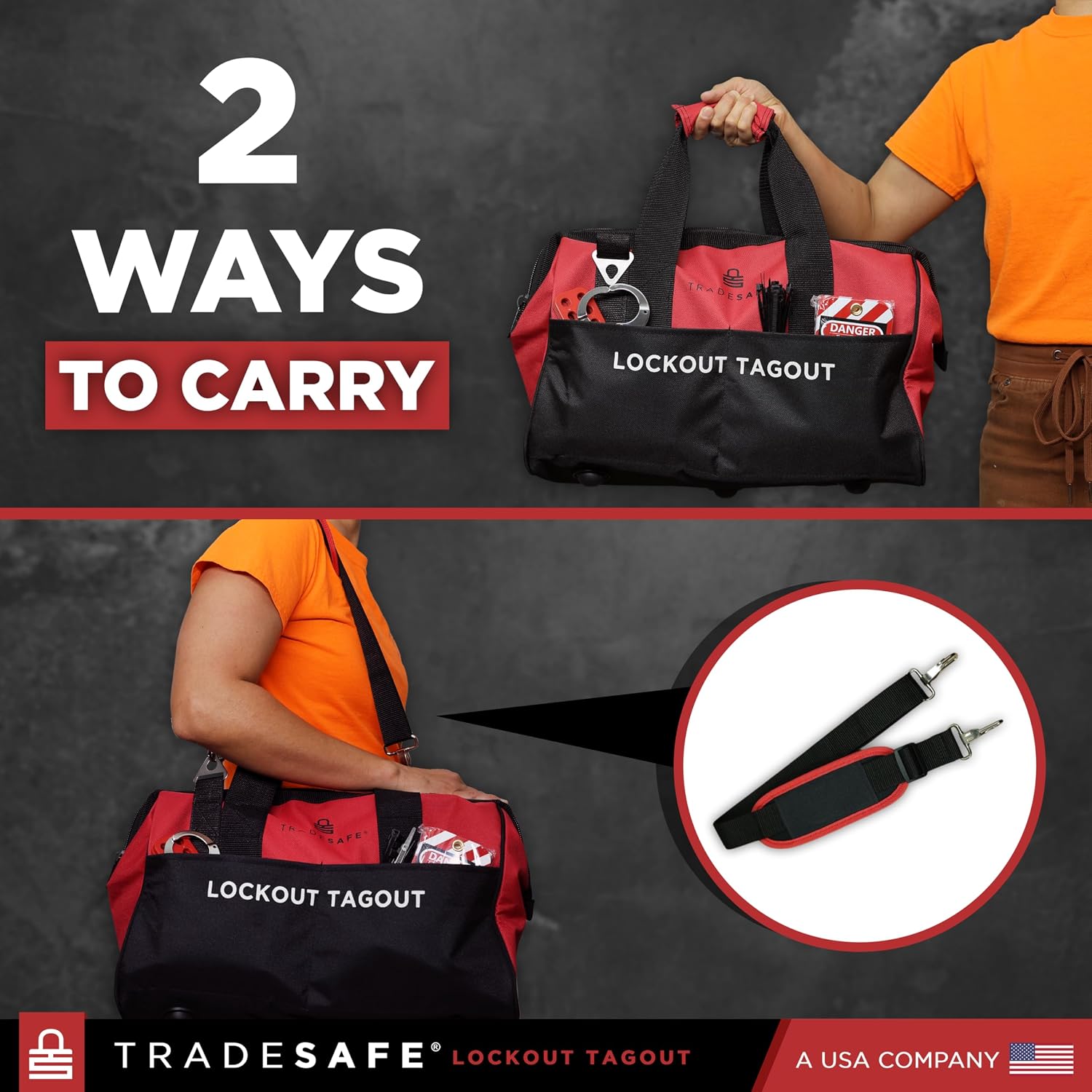 TRADESAFE Valve Lockout Tagout Kit - 55 Loto Devices, Ball, Butterfly, and Gate Valve Lockout Devices, Loto Locks, Cable Lock, Hasps, Tags, OSHA Compliant