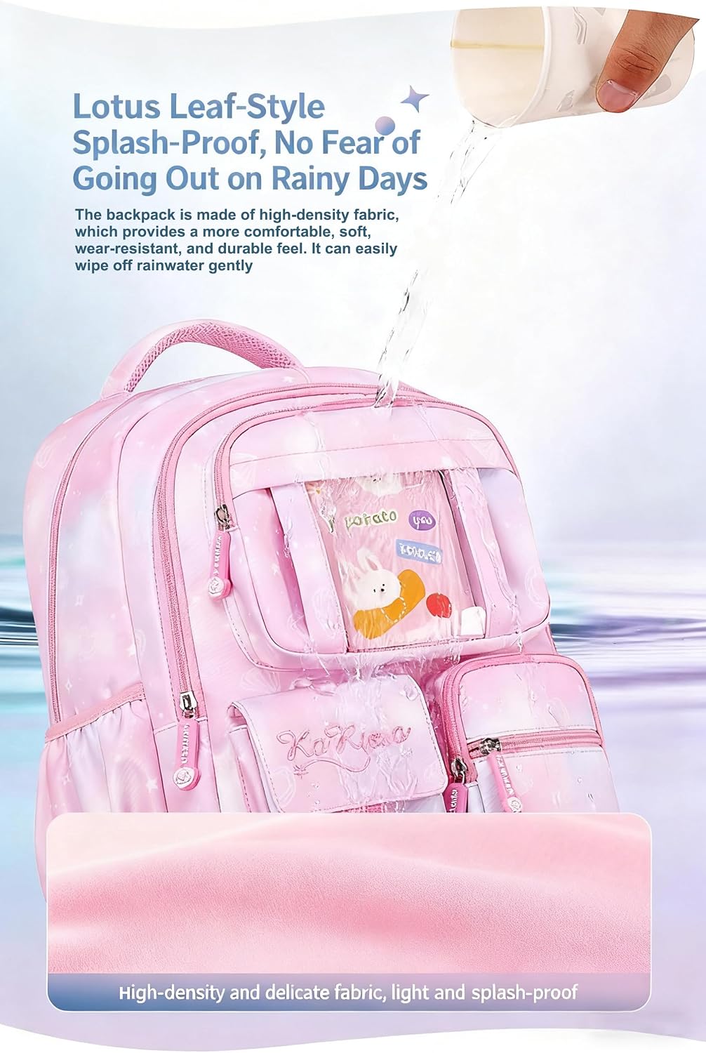 JiaYou Girls Dopamine Color Backpack Casual Daypack fit for School travel outdoor activities(Black White,26 Liters)