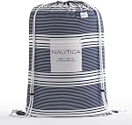 Nautica - Twin Comforter Set, Cotton Reversible Bedding with Matching Sham, Stylish Home Decor, Dorm Room Essentials (Craver Navy, Twin/Twin XL)