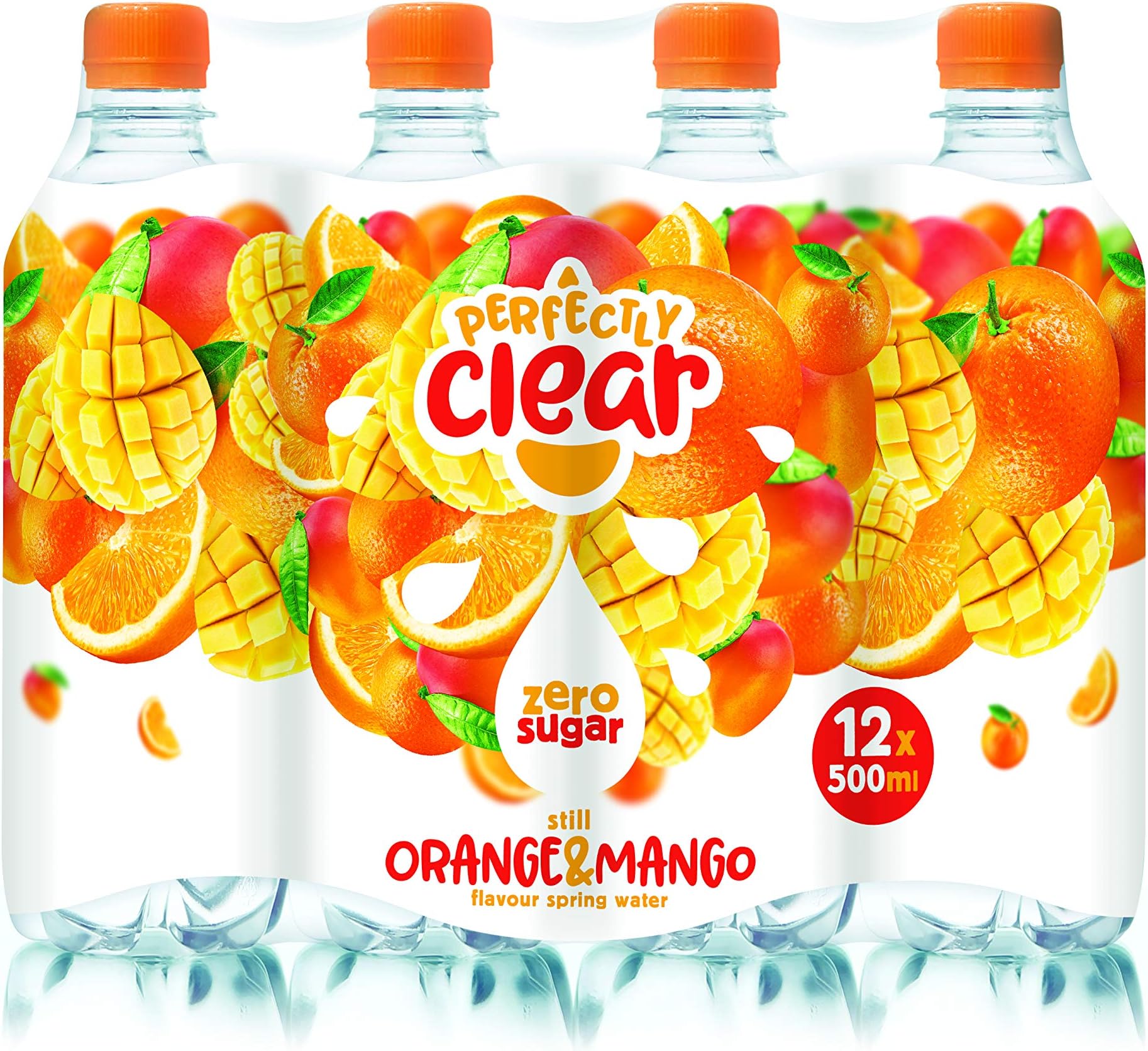 Perfectly Clear Still Orange & Mango Flavoured Water 500ml, Pack of 12