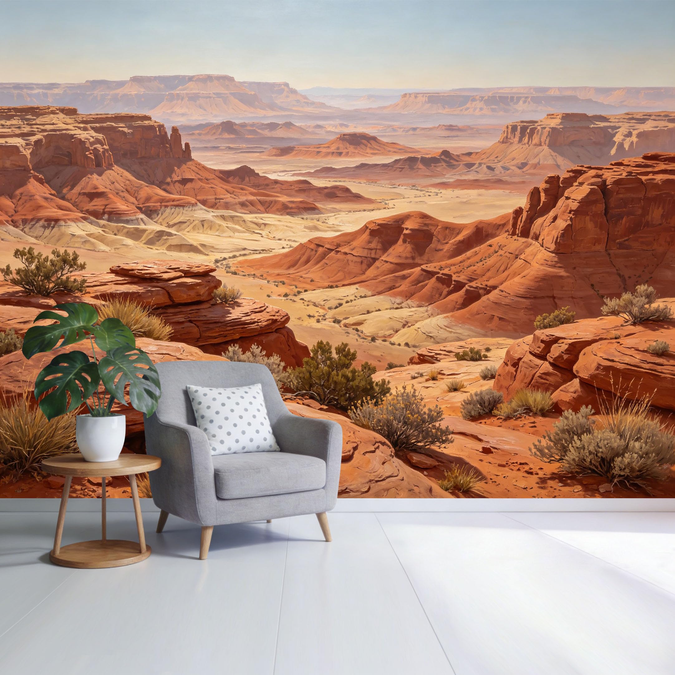 Custom Size Wall Mural Desert Canyon Landscape Red Rock Formations Mountain View Natural Scenery SelfAdhesive Wall Fabric Removable Wallpaper for Home Office Decor