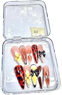 10 Pcs Hand Painted Fake Nails Handmade in Vietnam Homemade Nailcissist Nail Phoria Press On Nails, Handmade Press Ons (S, Beach Leopard)