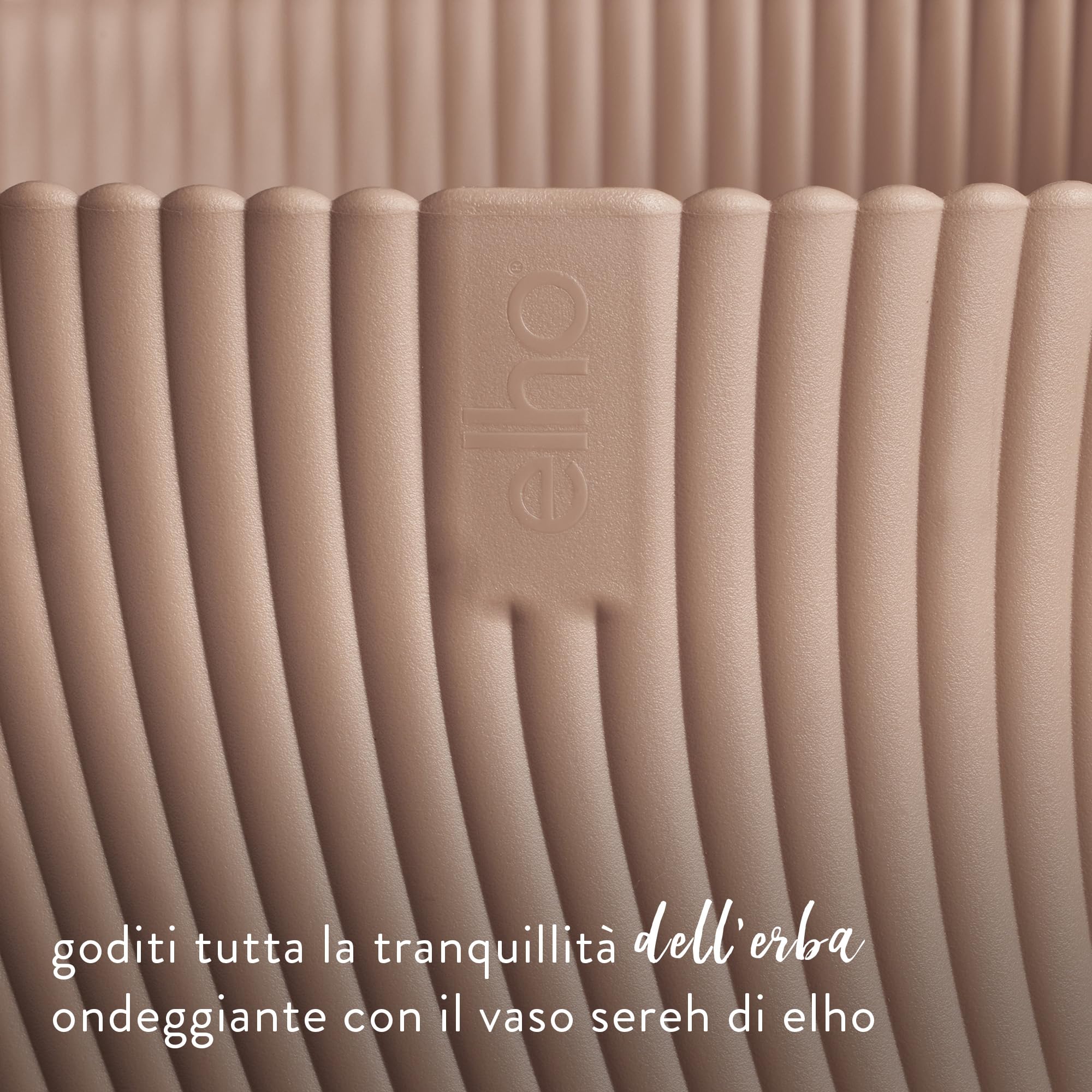 Elho Sereh High 40 - Vasi per Piante - Interno e Esterno - 100% Plastica Riciclata - Ø 39 x H 53.4 cm - Marrone/Cool Clay