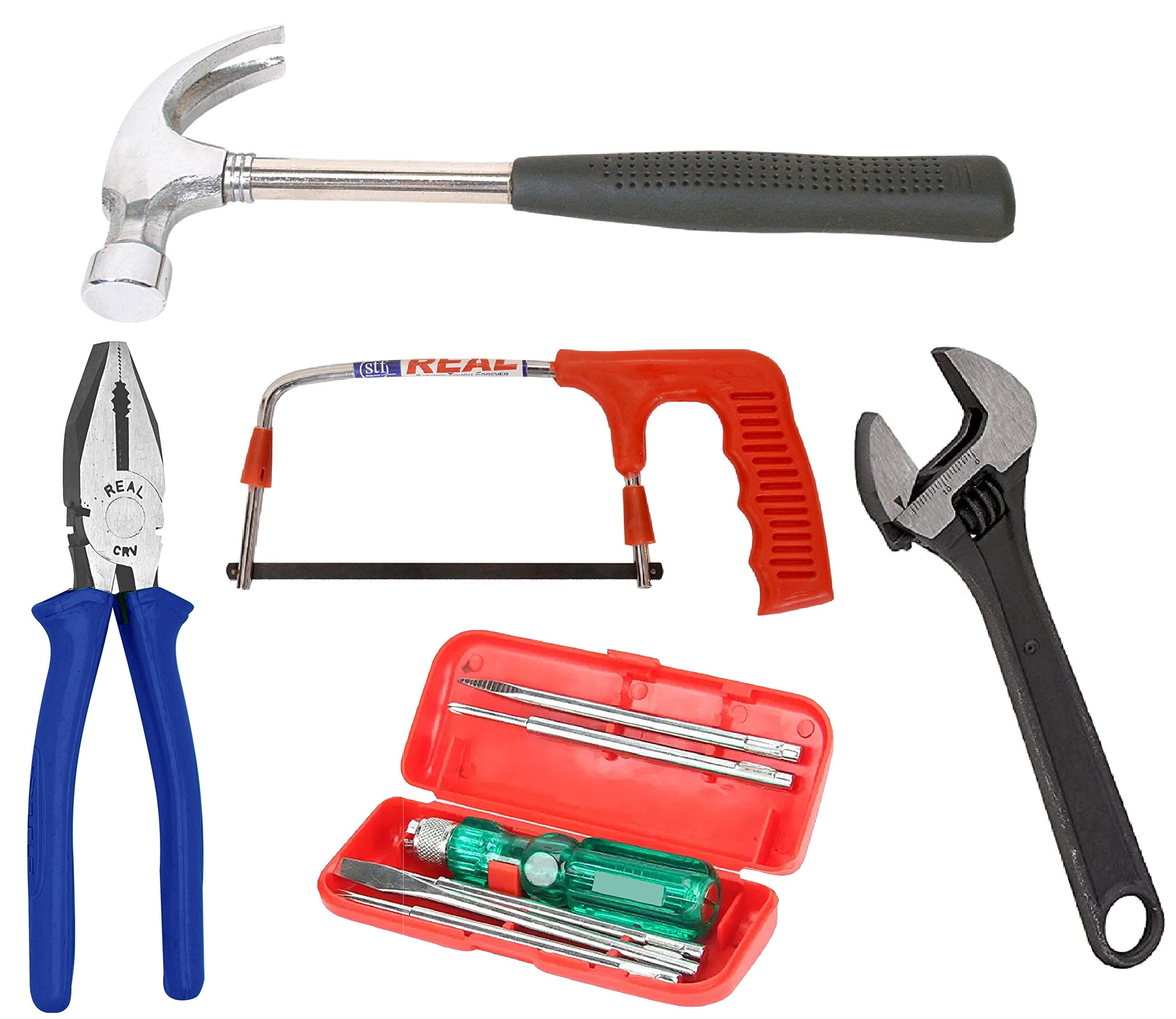 Multi Hand Tool Kit - 3 Pcs Hammer, Pliers & Hacksaw -6