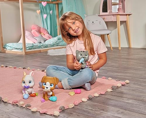 Miniatura 6 de Simba Pamper Petz - Gato para niños de 3 años en adelante, función de beber y mojar, juguete de conejo para jugar con sorpresa y pata mágica