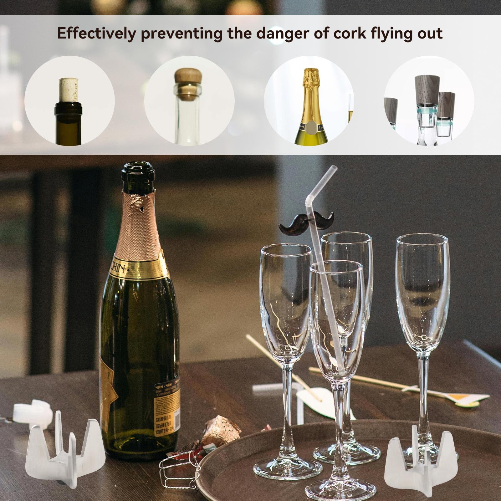Ouvre-bouteille De Champagne Professionnel En Alliage De Zinc – Extracteur De Bouchon Sécurisé Et Ergonomique Pour Vin Pétillant