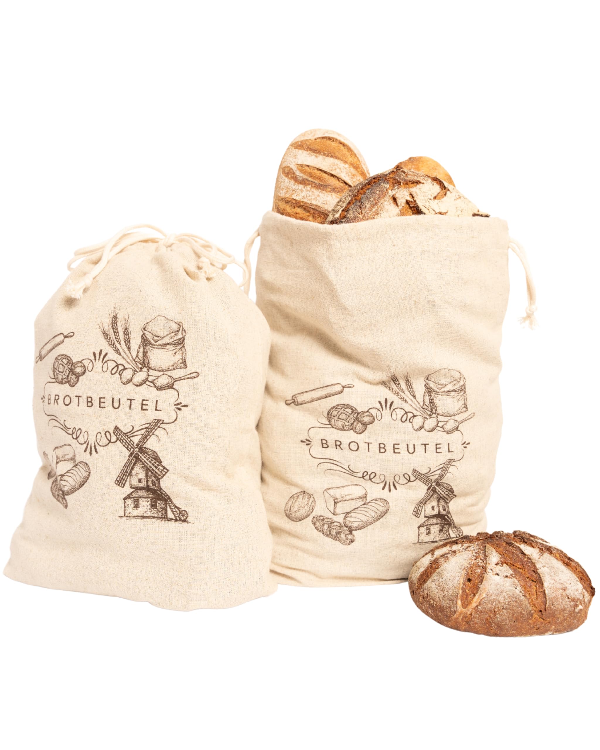 Brotbeutel Baumwolle Bio-Brotbeutel Aus Leinen (38x30cm