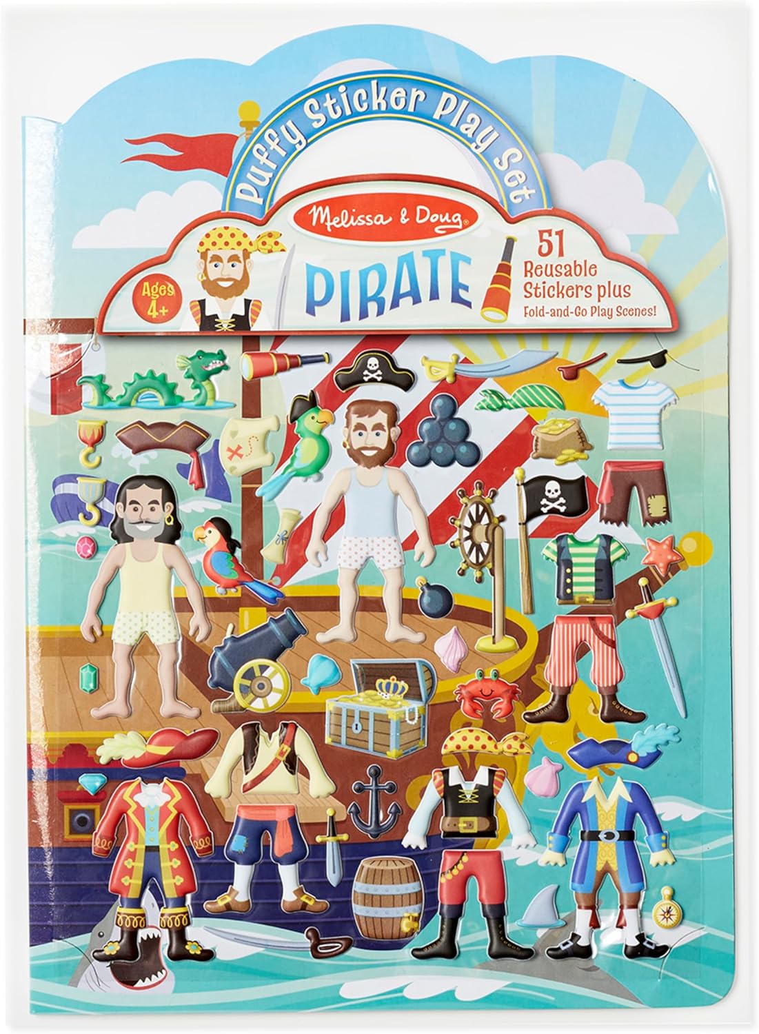 Melissa & Doug Puffy Sticker Activity Book: Pirates - 51 Reusable Stickers