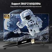 Vista 2 de BENFEI Paquete de 2 cables 4K DisplayPort a HDMI de 6 pies, cable de pantalla unidireccional DP 1.2 de computadora a HDMI 1.4 compatible con HP