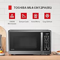 Vista 2 de TOSHIBA ML4-EM12PA(BS) Countertop Microwave Oven with Stylish Design As Kitchen Essentials, Smart Sensor, 13 Auto Menus&Mute Function, 1.2 Cu Ft