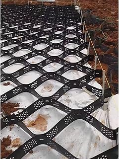 Estabilizador de suelo reutilizable de geomalla para pasarelas, entradas y caminos, rejillas de grava para pendientes empinadas, 640 pies cuadrados, color blanco, 16.4 x 23 pies