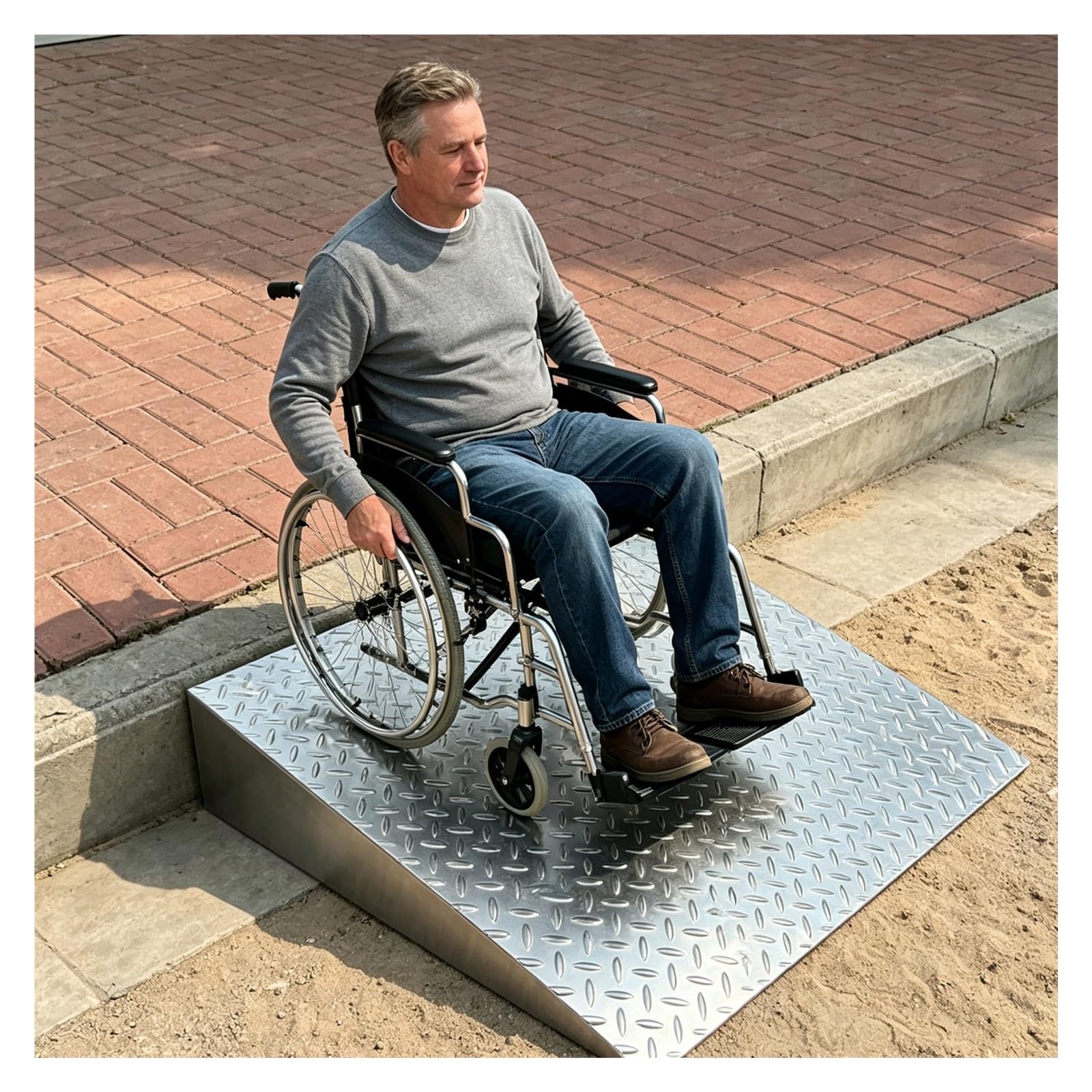 Vyrata Threshold Ramps for Doorways, Steps, Front Porch, Stairs, Entry, Non-Slip Wheelchair Ramps Mobility Access(120x50x15cm/47x20x6)