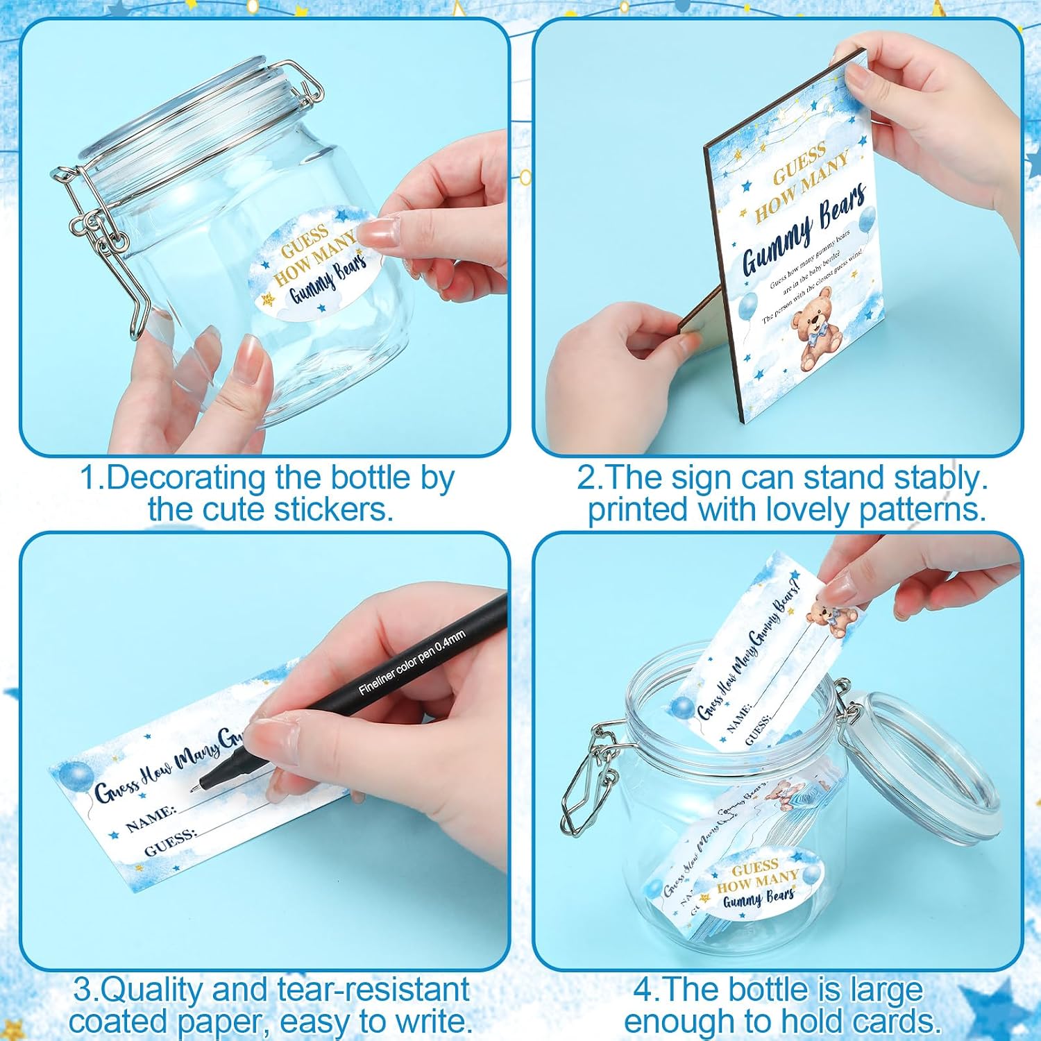 GlikCeil 76 Pcs Baby Shower Games, Gummy Bears image 3