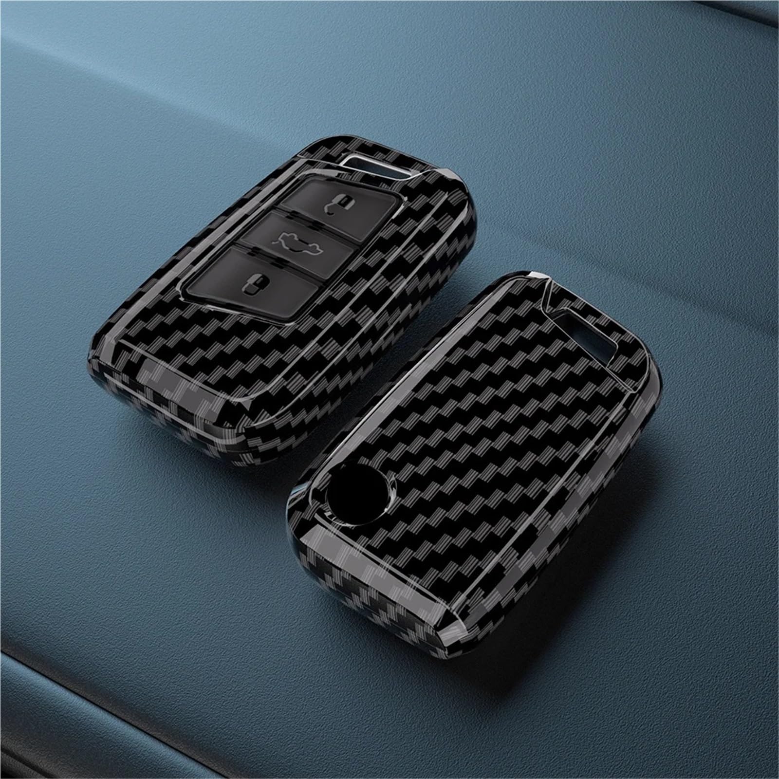 Custodia for chiave auto in fibra di carbonio for Passat B8 Magotan | Guscio portachiavi in ​​ABS di alta qualità, vestibilità precisa, protezione duratura, elegante aspetto carbonio(Carbon set3)