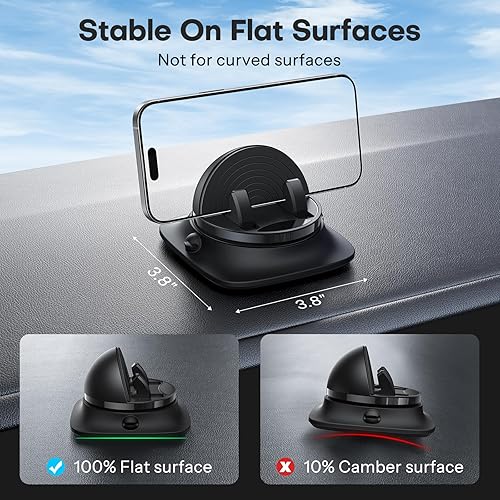 Miniatura 3 de OMOTON Soporte giratorio de 360 para teléfono celular, soporte de teléfono celular con resorte ajustable, soportes delanteros y traseros ajustables