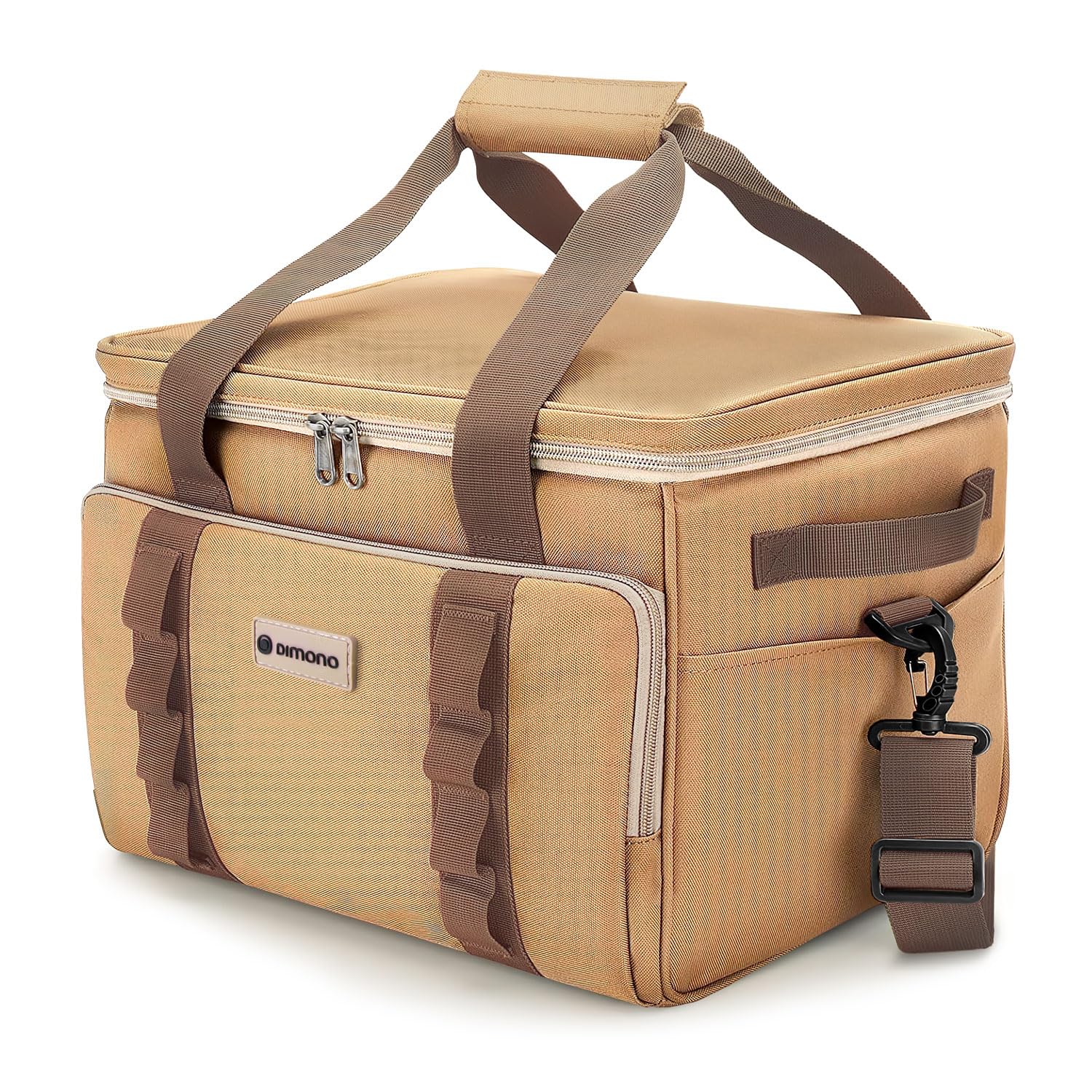 XXL Cooler Bag iolated Drinks & Snack Bag, Iso Picnic Bag for Camping Travel Holidays 25 Litres (Brown)