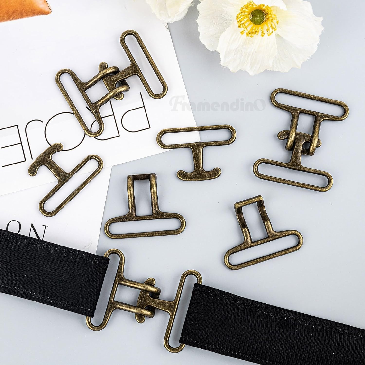 Framendino, Cinch Belt Buckle Surcingle Strap Buckles Interlocking Clasp Replacement for DIY Waist Sewing - Image 4