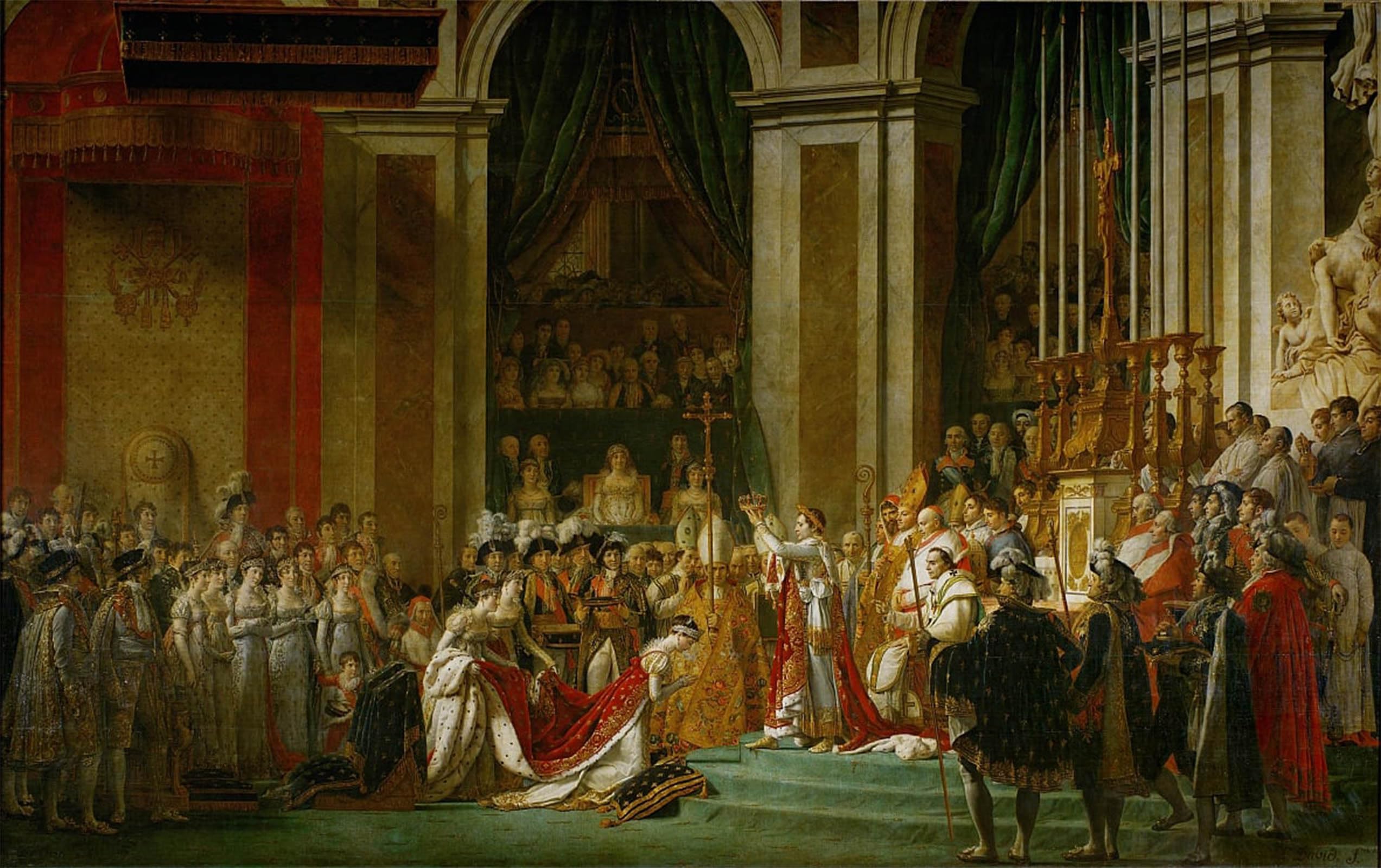 Serendipitp No Frame Abstract Painting Mural Print Picture Wall Decor Painting The Coronation Of Napoleon By Jacques Louis David Vintage Wall Artwork For Home Decor 60X90cm