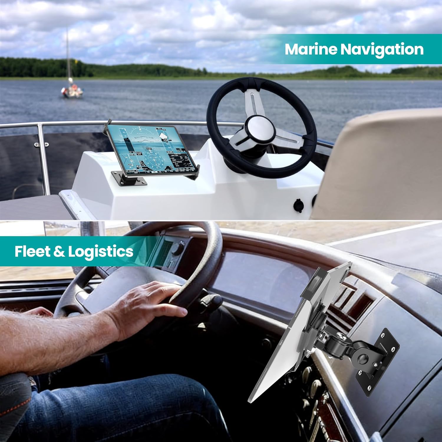 Anti-Theft Tablet Wall Mount with Key Lock, Full Motion Commercial Locking iPad Holder Mount for POS Kiosk, 360° Rotation Swivel Tilt Tablet Stand Fits 7"-14" iPad Pro Air Galaxy Tab, Black