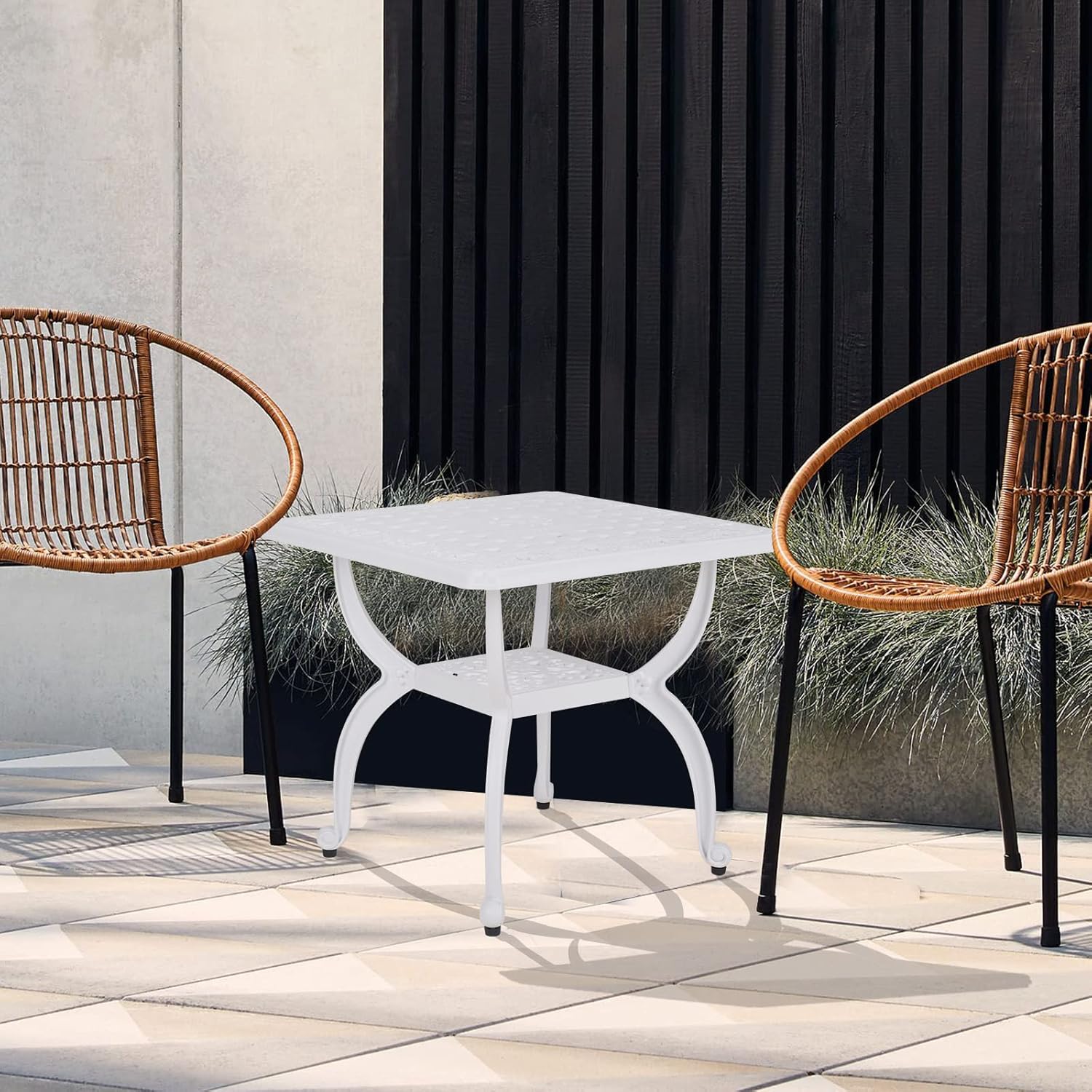 新しいガーデンテーブル アルミ鋳物ガーデンテーブル アル ベランダ テーブル 防水 アルミ鋳物 パティオ ガーデンファニチャー アルミ カ