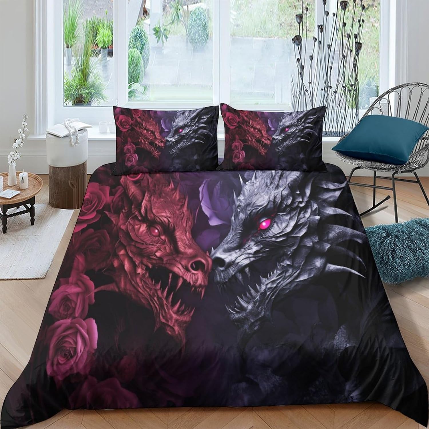 Quilt Cover with 3D Print Duvet Cover Sham Set with Zipper and Corner Ties Ultra Soft Quilt Cover with Zipper Closure Winter Soft Duvet Cover for Men Kids Twin（173x218cm）